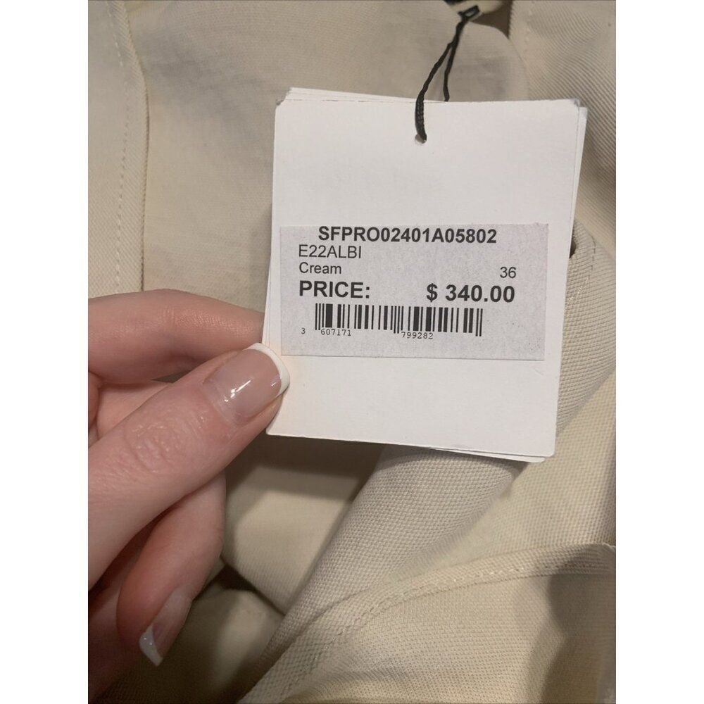 Sandro New Authentic Solid Beige V Neck Short Sle… - image 8